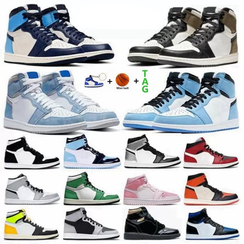 Mens jumpman 1 high OG basketball shoes 1s Bordeaux University Blue dark mocha patent bred shadow UNC twist seafoam white men women Sneakers trainers
Mens jumpman 1 high OG basketball shoes 1s Bordeaux University Blue dark mocha patent bred shadow UNC twist seafoam white men women Sneakers trainers