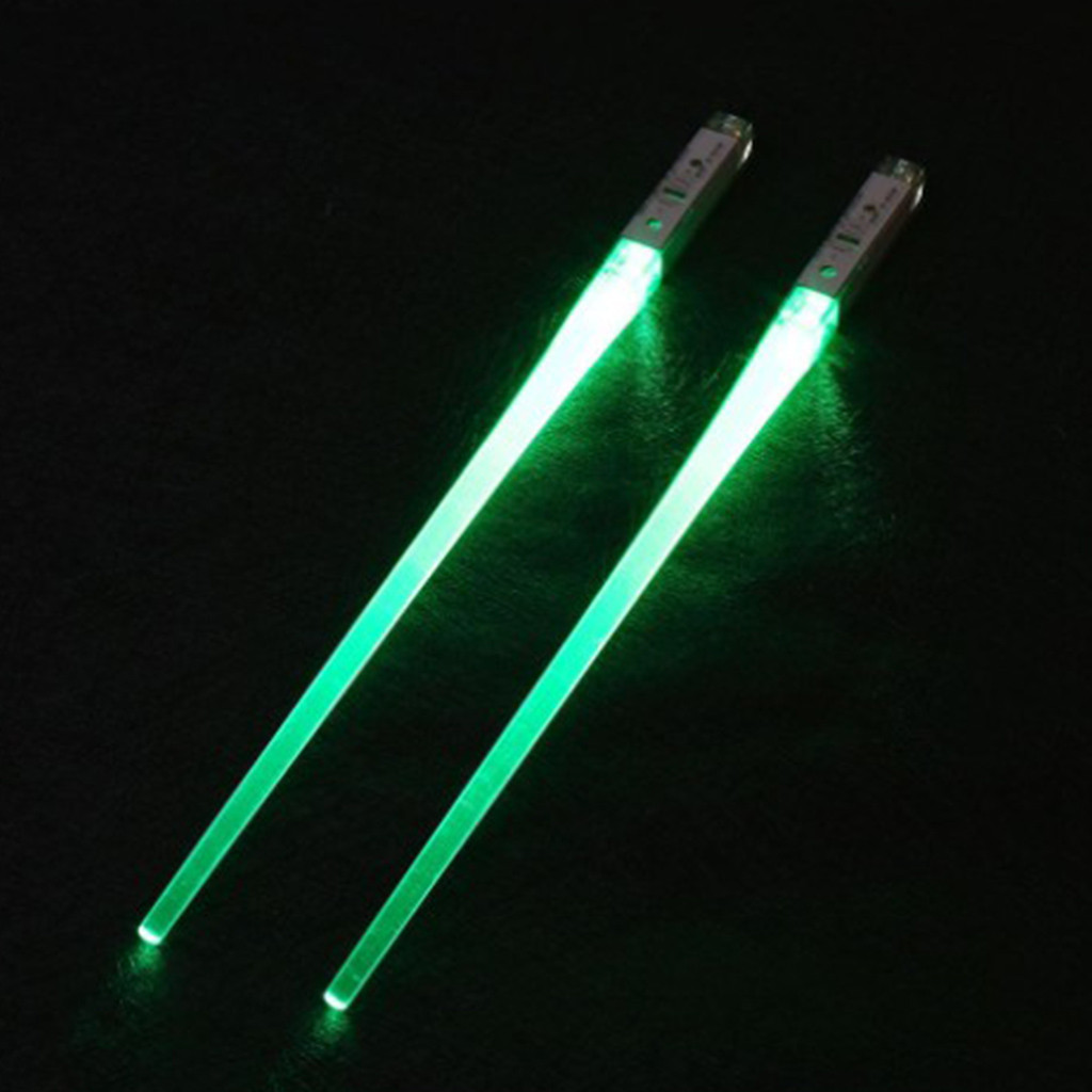 2021 1 Pair of LED Lightsaber Chopsticks Light Up Durable Lightweight Portable Eco-friendly Pink Party Green Palillos