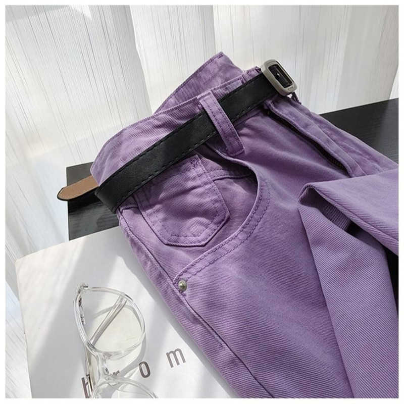 White Purple Jeans Plus Size High Waist Denim Harem Pants Boyfriend jeans for Women Streetwear Loose Trouser vaqueros mujer 210809