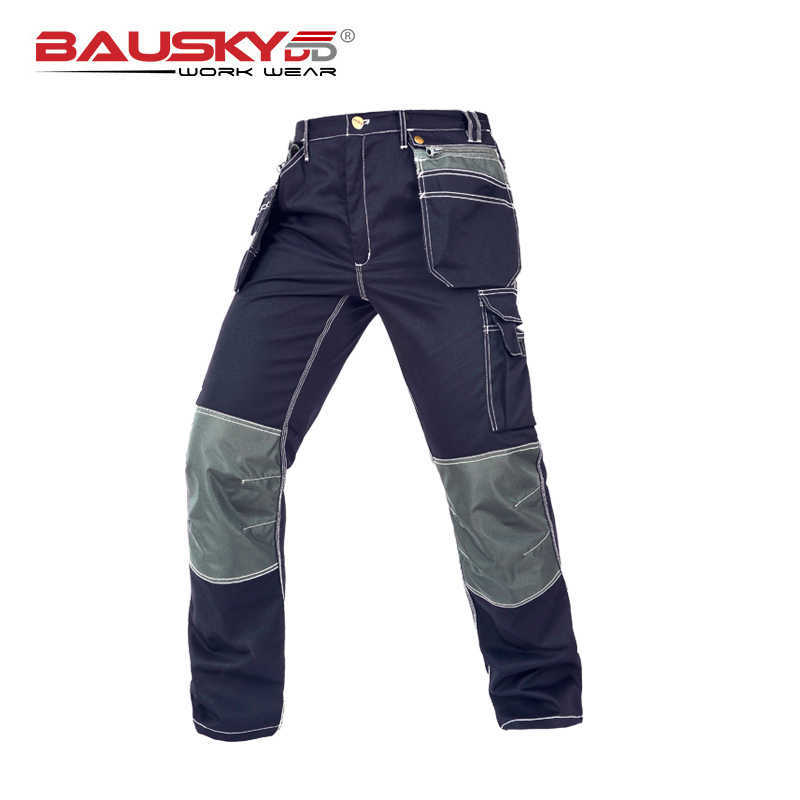 Bauskydd Working Clothes Men's Black Workwear Pants Multi Pockets Working Uniforms Pockets For Tools 210810