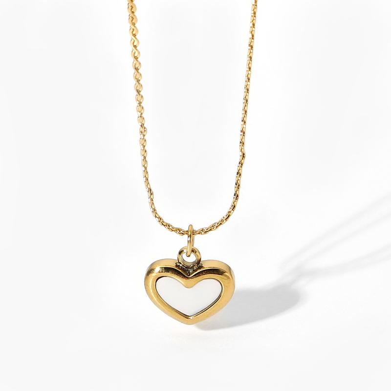 Pendant Necklaces 14k Gold Plated Stainless Steel Heart Shape Shell Necklace For Women Elegant Fashion Chokers, Silver
Pendant Necklaces 14k Gold Plated Stainless Steel Heart Shape Shell Necklace For Women Elegant Fashion Chokers, Silver