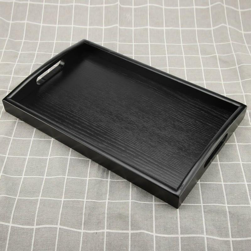 Dishes & Plates Serving Tray Large Black Wood Rectangle Butler Breakfast Trays With Handles Easy To Grip D1
Dishes & Plates Serving Tray Large Black Wood Rectangle Butler Breakfast Trays With Handles Easy To Grip D1