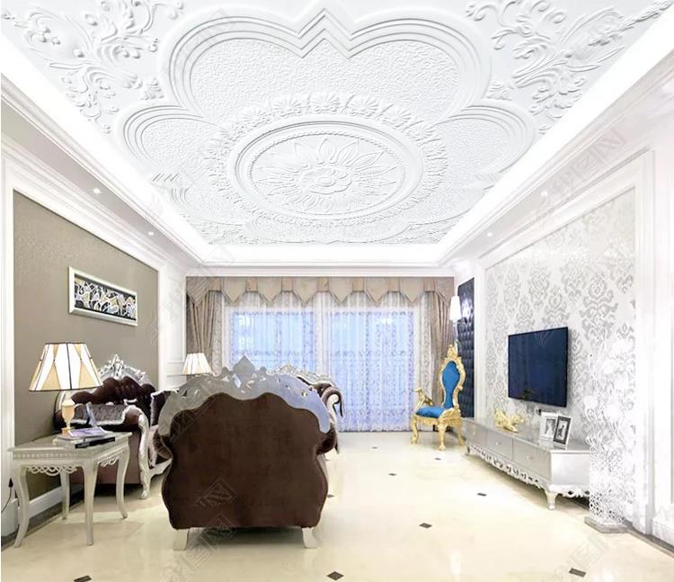 3d ceiling Embossed plaster line living room bedroom home improvement Background ceiling3d mural wallpaper