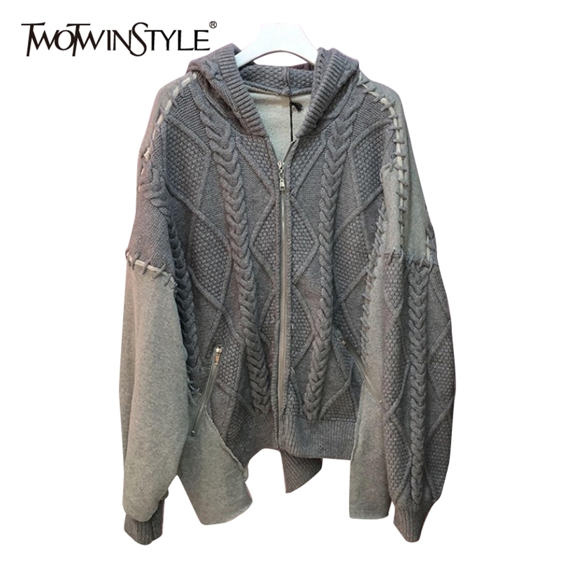 Casual Patchwork Knitted Cardigans For Women Hooded Collar Long Sleeve Loose Sweater Female Fashionable Spring 210524, Gray
Casual Patchwork Knitted Cardigans For Women Hooded Collar Long Sleeve Loose Sweater Female Fashionable Spring 210524, Gray