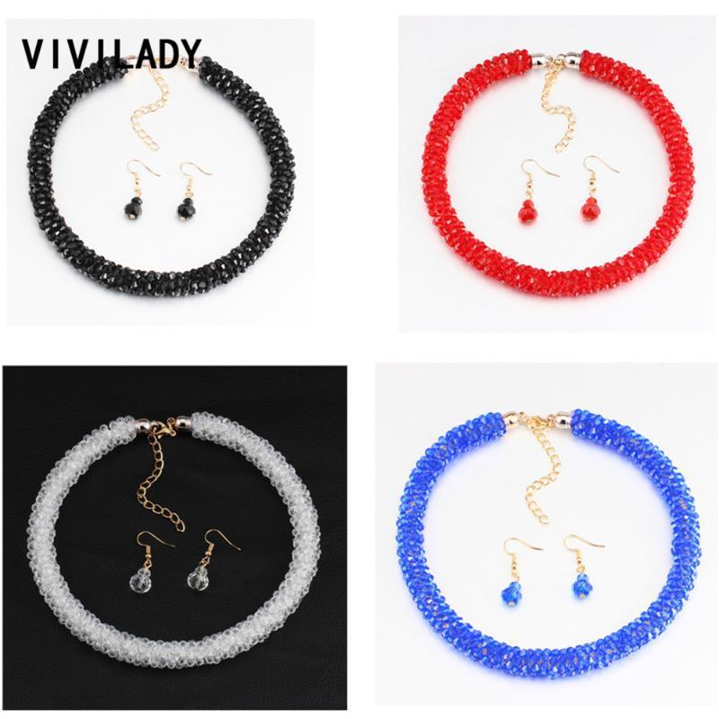 Earrings & Necklace VIVILADY Bohemian Crystal Beads Handmade Jewelry Sets Women Statement Collar Wedding Bridal Party Bijoux Gift, Silver
Earrings & Necklace VIVILADY Bohemian Crystal Beads Handmade Jewelry Sets Women Statement Collar Wedding Bridal Party Bijoux Gift, Silver