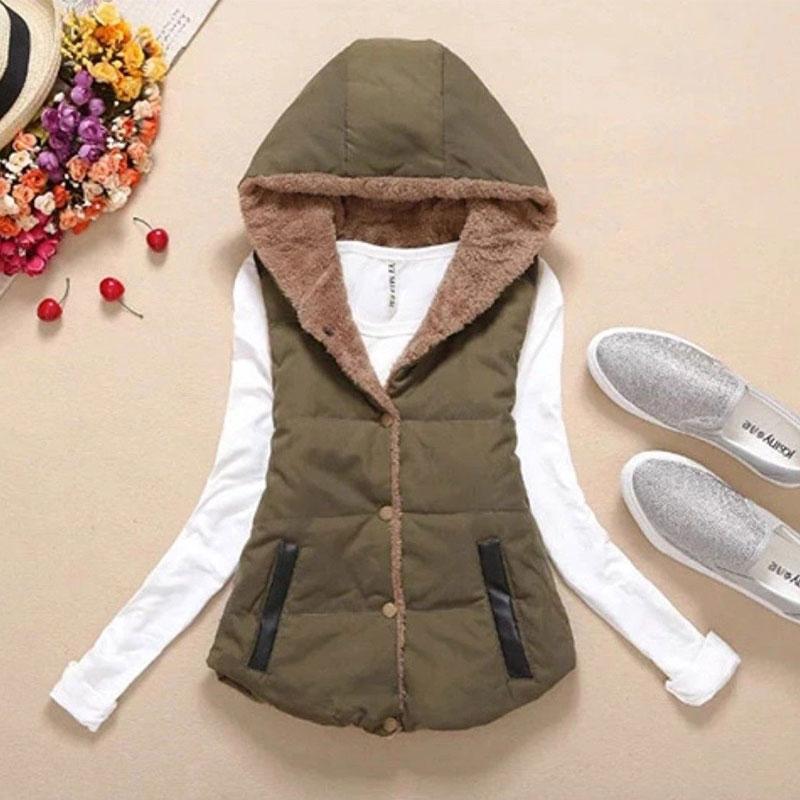 Women's Vests 2021 Autumn Winter Fashion Women Sleeveless Casual Hooded Short Coats Single Breasted Thicken Warm Cotton Vest Coat V573, Black;white
Women's Vests 2021 Autumn Winter Fashion Women Sleeveless Casual Hooded Short Coats Single Breasted Thicken Warm Cotton Vest Coat V573, Black;white