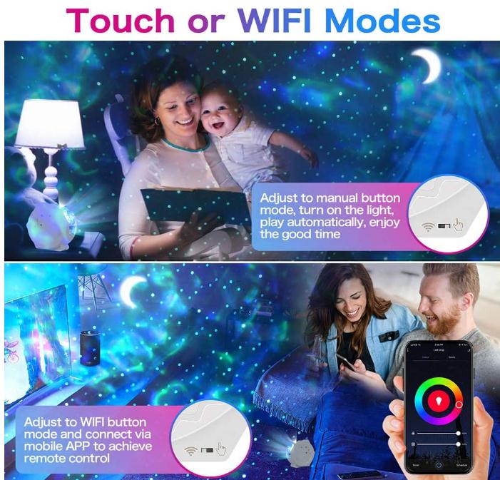 Star Projector Night Light Galaxy Projector Light Smart Life Work with Alexa Home Ocean Wave Night Sky Projector Star Lights for Party& Kids