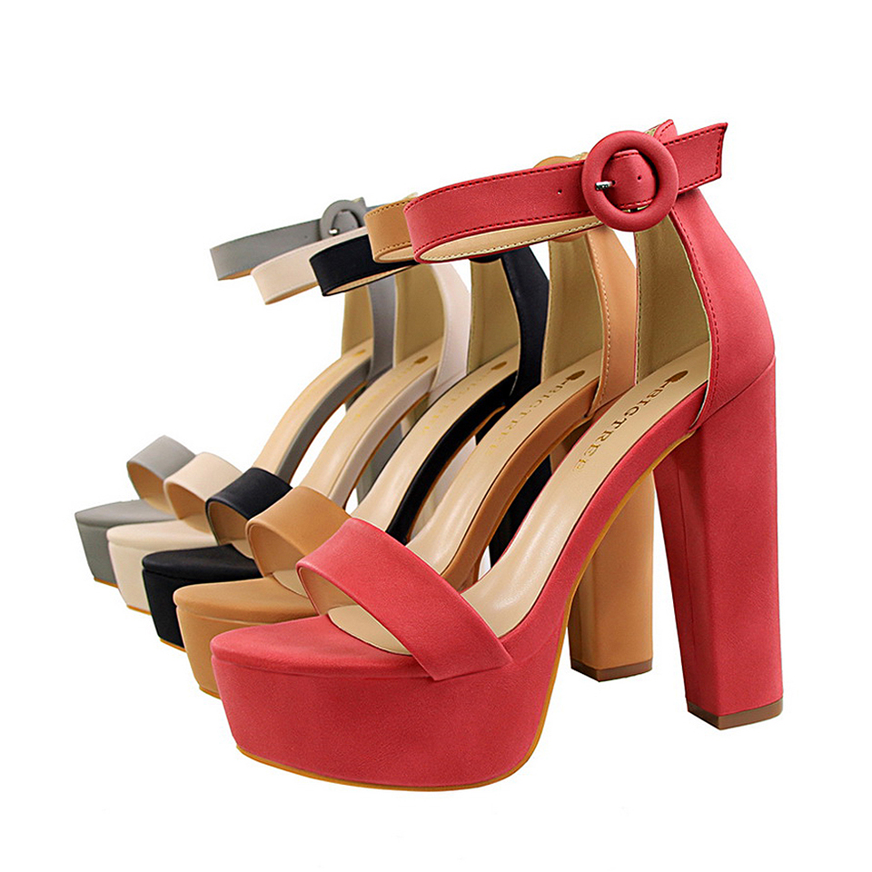 Hot Sale-Thick With Super Thin High Heels Sexy Open Toe Belt Buckle Sandals jooyoo, Red
Hot Sale-Thick With Super Thin High Heels Sexy Open Toe Belt Buckle Sandals jooyoo, Red
