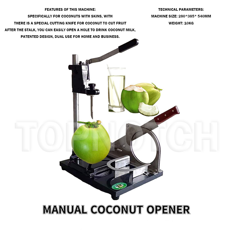 Commercial Kitchen Peeled Coconut Bottom Cutting Machine Fresh Young Green Coconuts Cutter