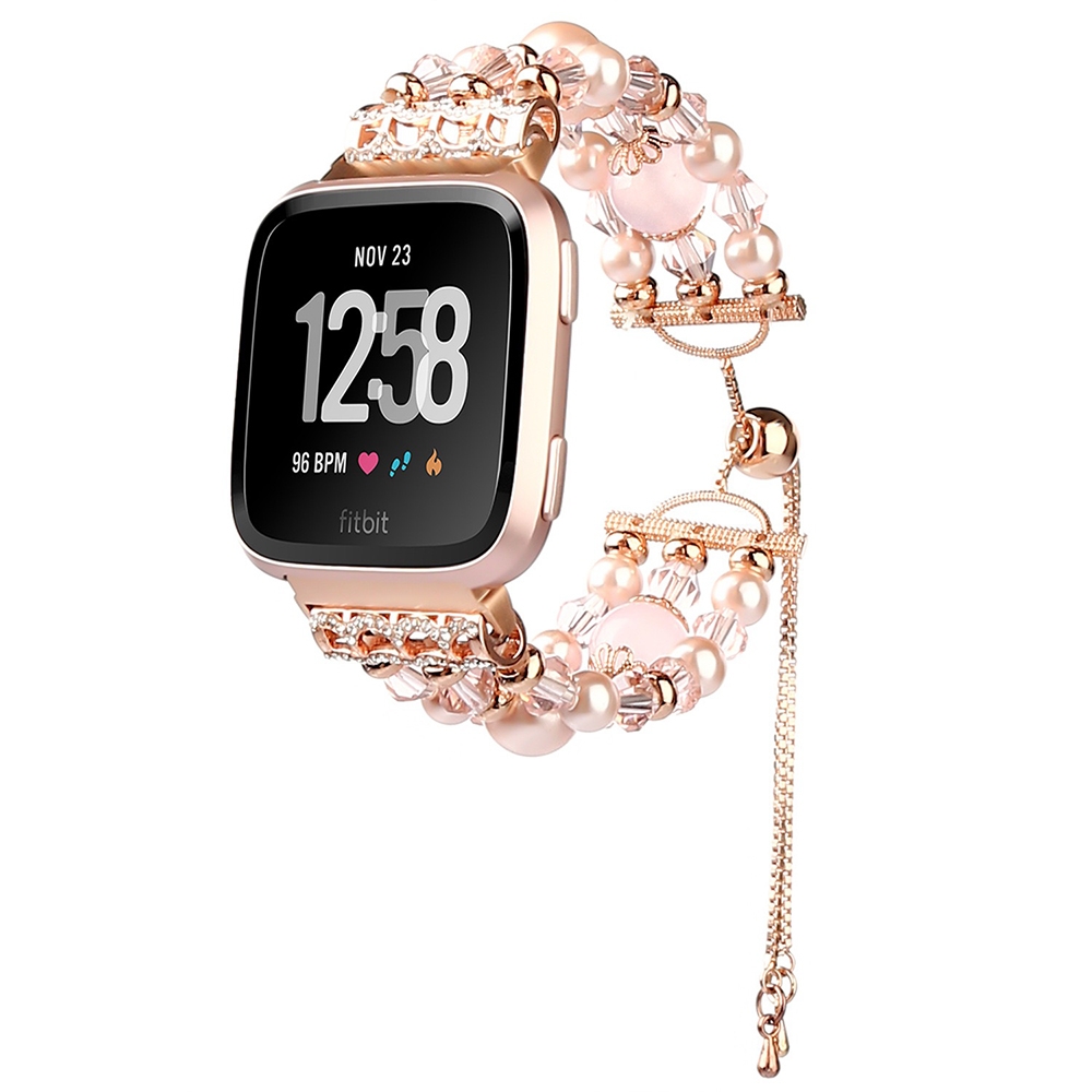 Deluxe Agate Pearls Bracelet Strap, Fashion Charming Design Adjustable Crystal Stone Jewelry Pearl Wristband for Fitbit Versa 3/2/Lite Smart Watch
Deluxe Agate Pearls Bracelet Strap, Fashion Charming Design Adjustable Crystal Stone Jewelry Pearl Wristband for Fitbit Versa 3/2/Lite Smart Watch