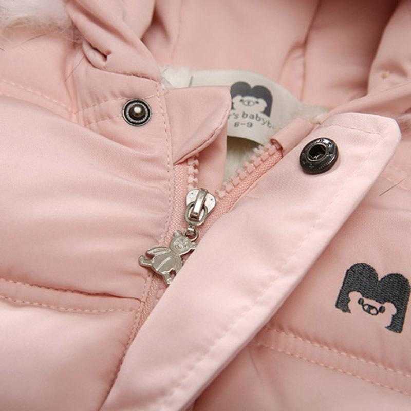 Coat Children Winter Jumpsuit Fur Hood Baby Girl Boy Snowsuit Russian Infant Outerwear Ovealls Thick Rompers With Gloves Frozen