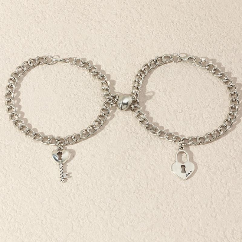 Link, Chain KX4C Heart Magnet Couple Bracelet Fashion Charm Gift Lovers Lock Key Jewelry
Link, Chain KX4C Heart Magnet Couple Bracelet Fashion Charm Gift Lovers Lock Key Jewelry