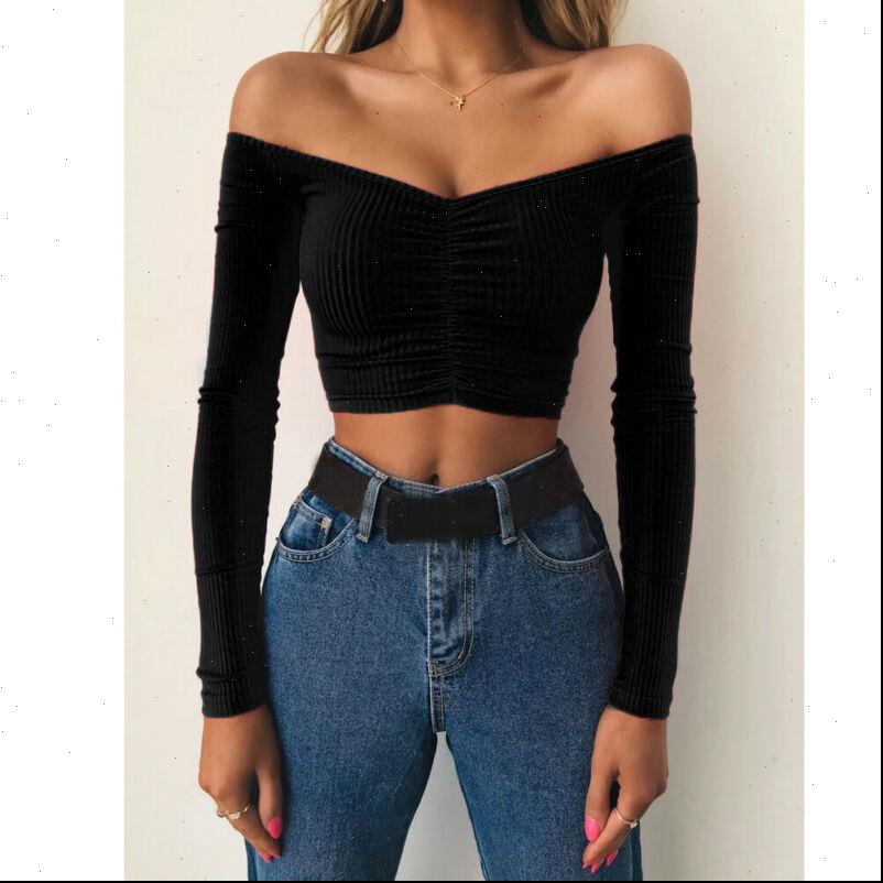 3 colors women off shoulder long sleeve cropped party club short slim t womens outfit top, White
3 colors women off shoulder long sleeve cropped party club short slim t womens outfit top, White