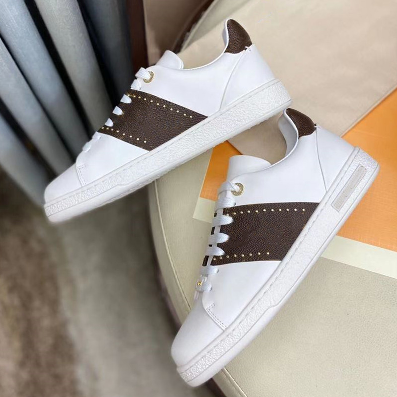 Mixed Colors Casual Shoes Frontrow Sneakers Women Genuine Leather Rivets Decor Flat Soles Chic Trainers Luxury Brand Classic Designer Women's Shoe, As picture 
Mixed Colors Casual Shoes Frontrow Sneakers Women Genuine Leather Rivets Decor Flat Soles Chic Trainers Luxury Brand Classic Designer Women's Shoe, As picture