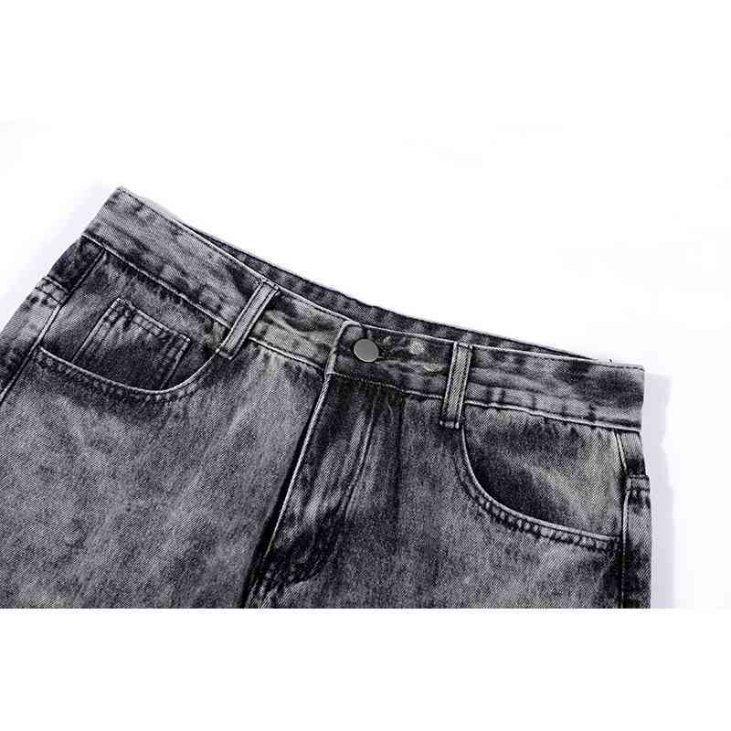 IEFB Streetwaer Multi Pocket Black Jeans Men's Hip Hop Fashion Leg Split Loose Straight Denim Pants VintageTrend Casual 9Y7474 210524