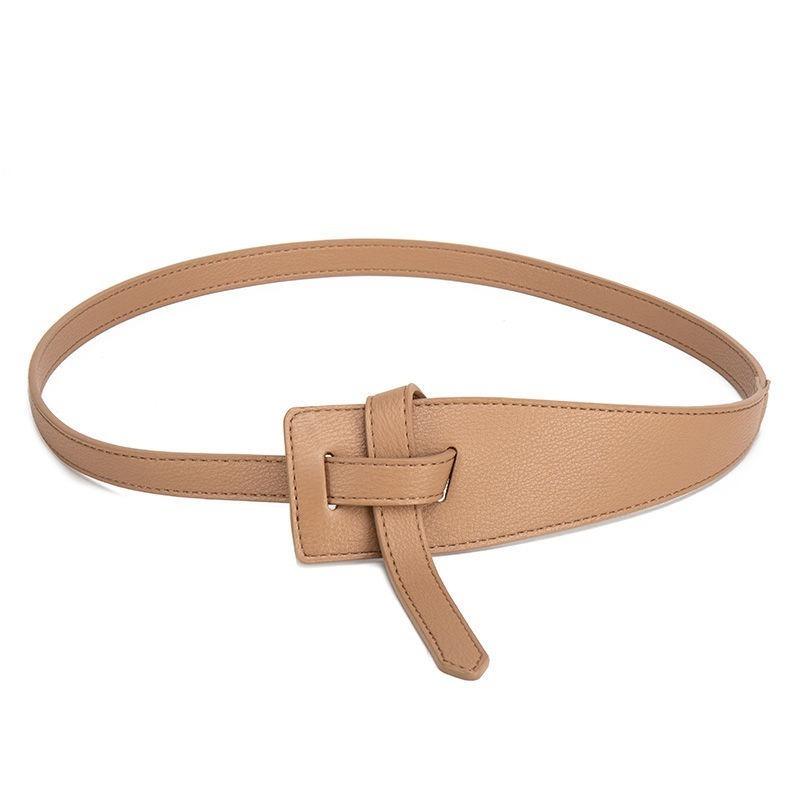 Belts Women's Belt Knot Pu Soft Skirt Accessories, Black