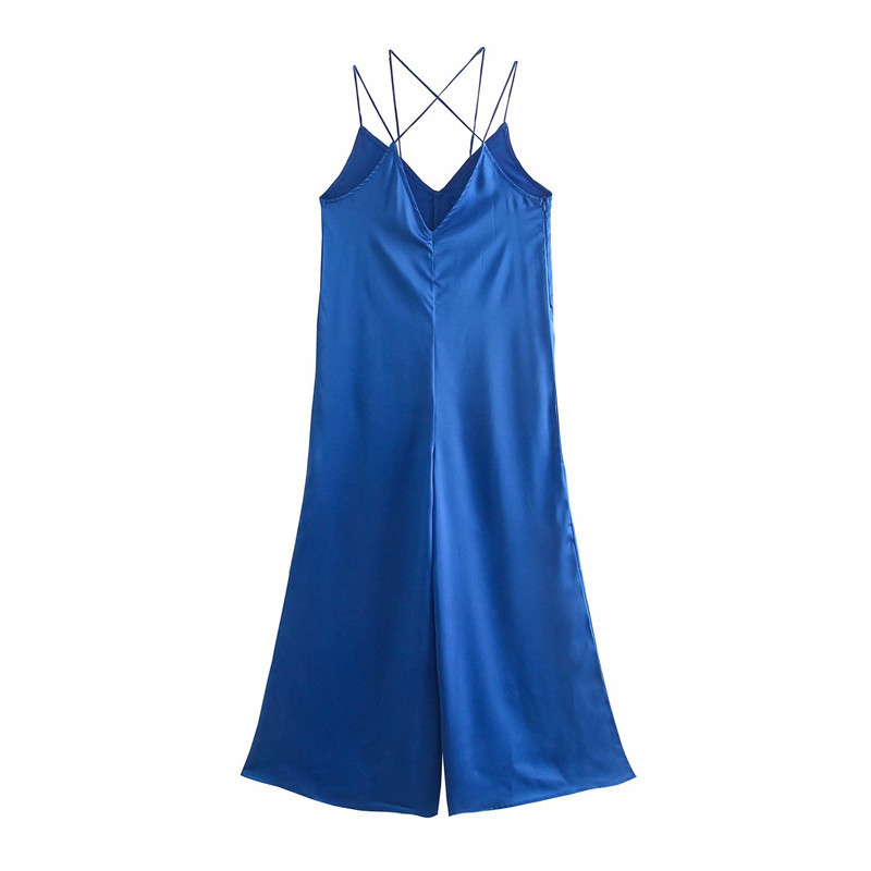 PUWD Casual Women V Neck Sling Rompers Summer Fashion Ladies High Street Vintage Female Solid Color 210522