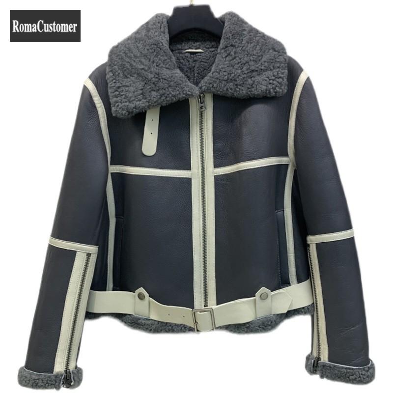 Women's Fur & Faux Womens Autumn Winter Sheepskin Biker Jacket Wool Cashmere Coat Loose Zippers Korean Spliced Casual Outerwear High Street, Black
Women's Fur & Faux Womens Autumn Winter Sheepskin Biker Jacket Wool Cashmere Coat Loose Zippers Korean Spliced Casual Outerwear High Street, Black