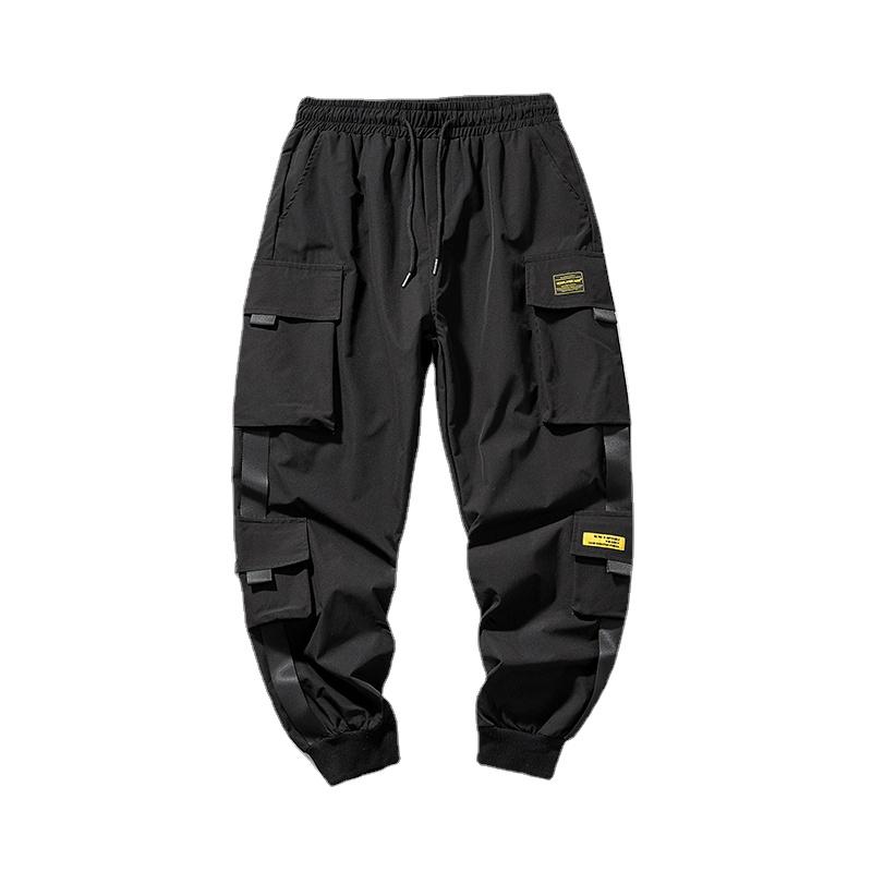 Men's Pants Joggers Cargo For Men Casual Hip Hop Pocket Male Trousers Sweatpants Streetwear Ribbons Techwear