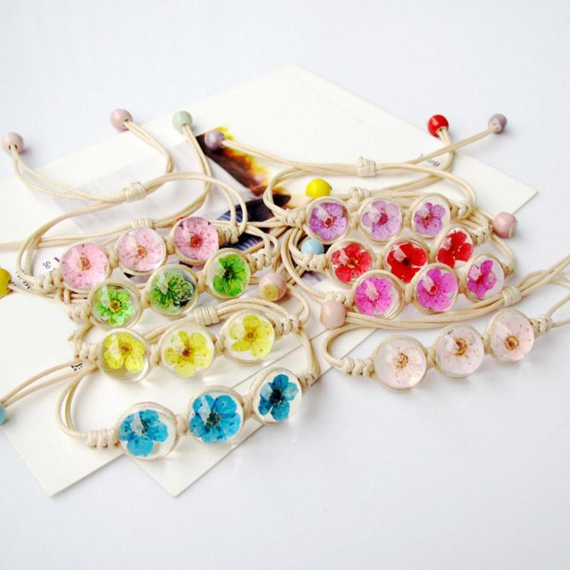 Charm Bracelets Bohemian Style Hand-woven Bracelet Flower Natural Plant Dried For Women Girls A66
Charm Bracelets Bohemian Style Hand-woven Bracelet Flower Natural Plant Dried For Women Girls A66