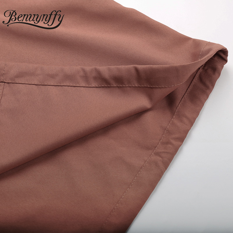 Turn-down Collar Pocket Front Drawstring Hem Women Shirts Spring Long Sleeve Female Solid Casual Tops Blouses 210510