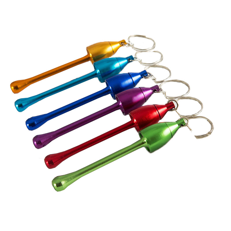 Mini Aluminum Smoking Pipe Keychain Pendant Mushroom Shape Outdoor Portable