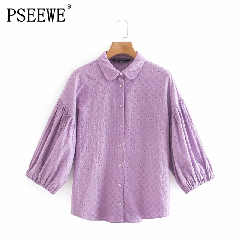 Top Women Vintage Embroidered Flowers Lapel Collar Cropped Blouse Fashion Puff Sleeves Elastic Cuffs Button-up Chic Tops 210519, Lavender
Top Women Vintage Embroidered Flowers Lapel Collar Cropped Blouse Fashion Puff Sleeves Elastic Cuffs Button-up Chic Tops 210519, Lavender