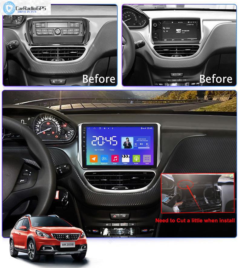 Car DVD Player For PEUGEOT (2008 208)2014-2018 with WIFI GPS Audio Video 4g DSP BT Unique UI Android 10