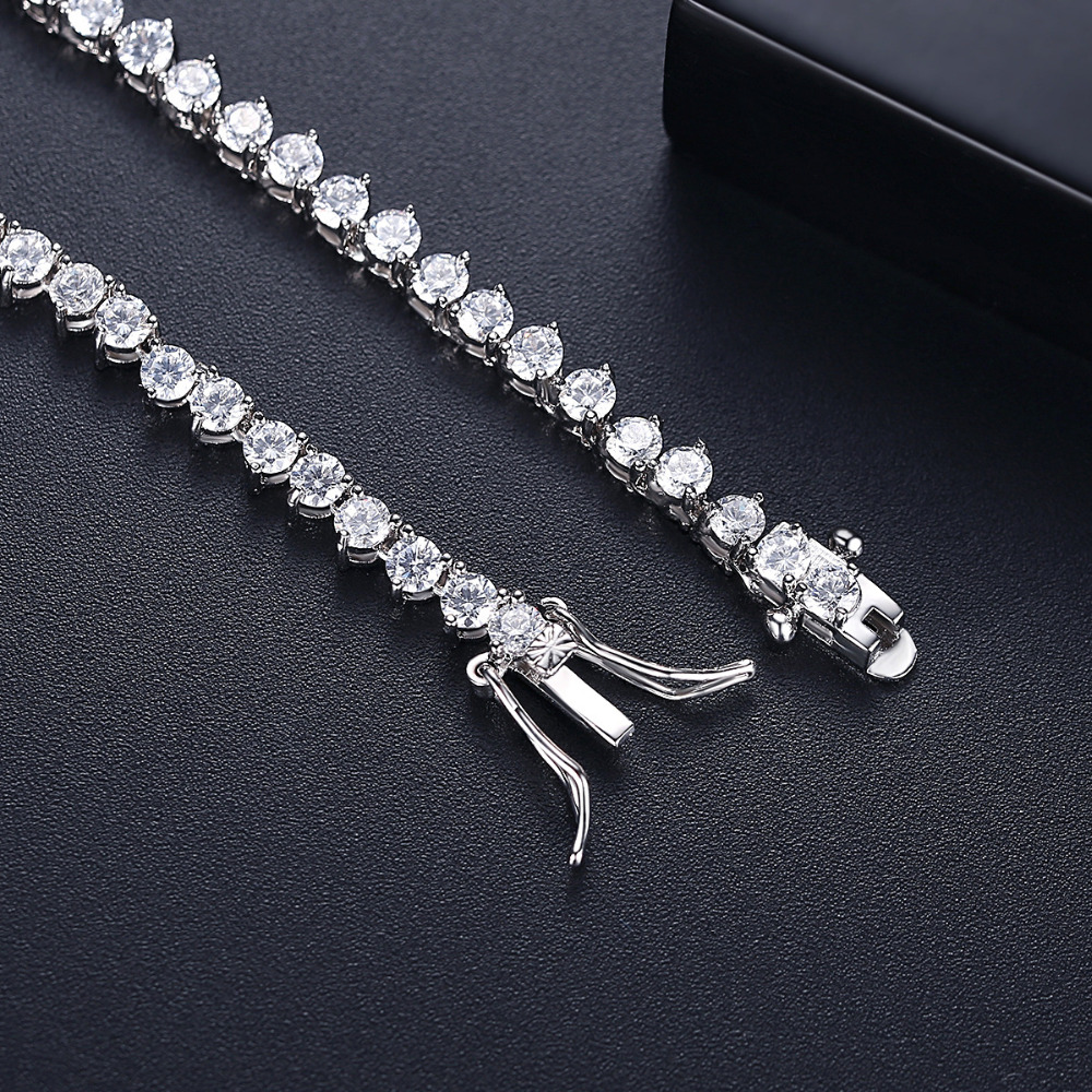Trendy Lovers Necklace Lab Diamond Cz Stone White Gold Filled chorker Pendant Necklaces for Women Bridal Party Wedding jewelry