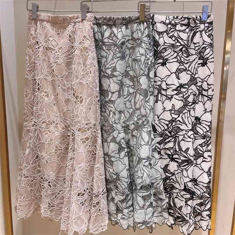 Sweet Chic Lace Hook Flower Design Skirts Womens Summer Fashion Feminino Hollow Out Trumpet Skirt High Waist Hip Long Jupe 210629, Beige
Sweet Chic Lace Hook Flower Design Skirts Womens Summer Fashion Feminino Hollow Out Trumpet Skirt High Waist Hip Long Jupe 210629, Beige