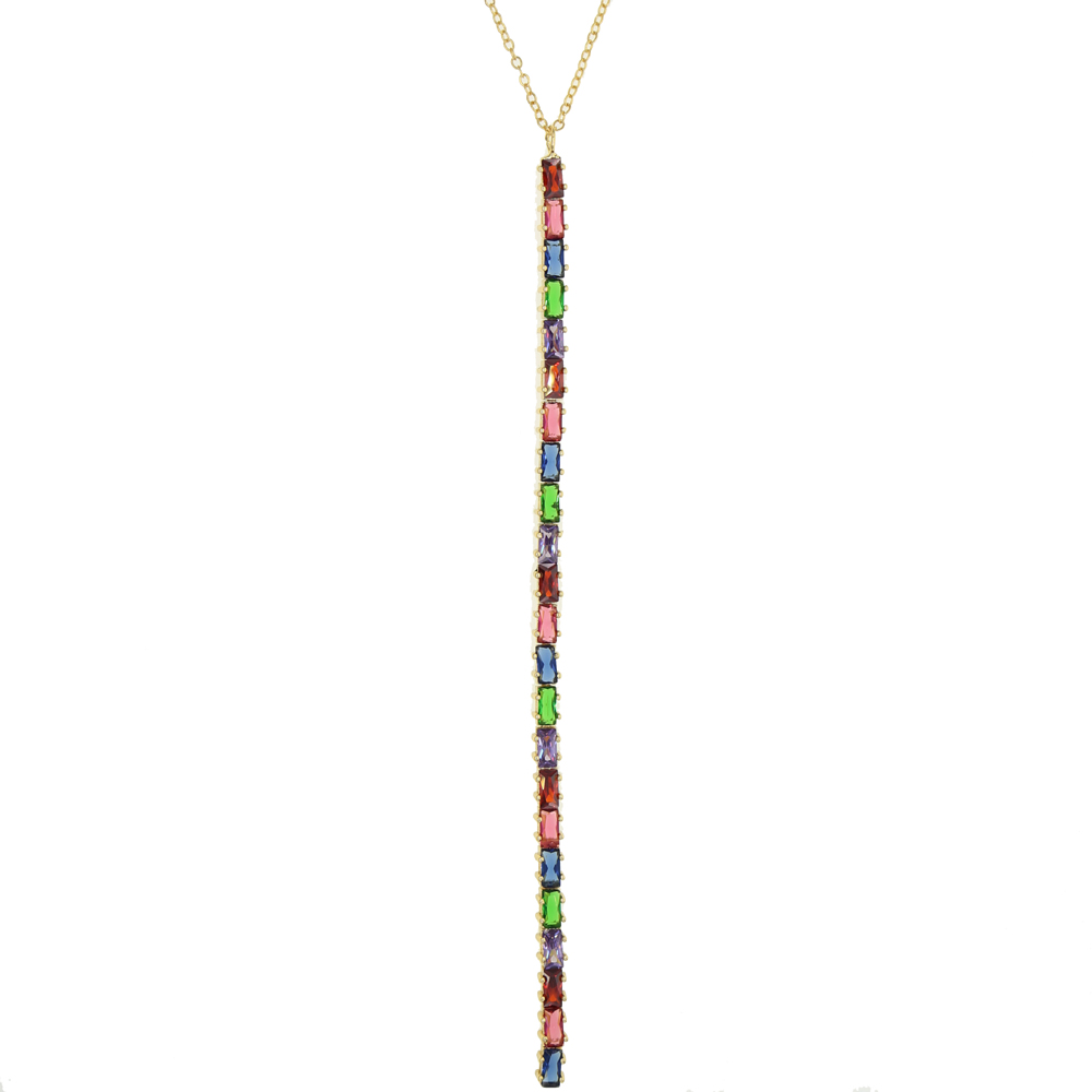 fashion jewelry colorful cz tennis chain choker Necklace Love Statement Girlfriend Gift Cute Gold rainbow Collier Femme jewels