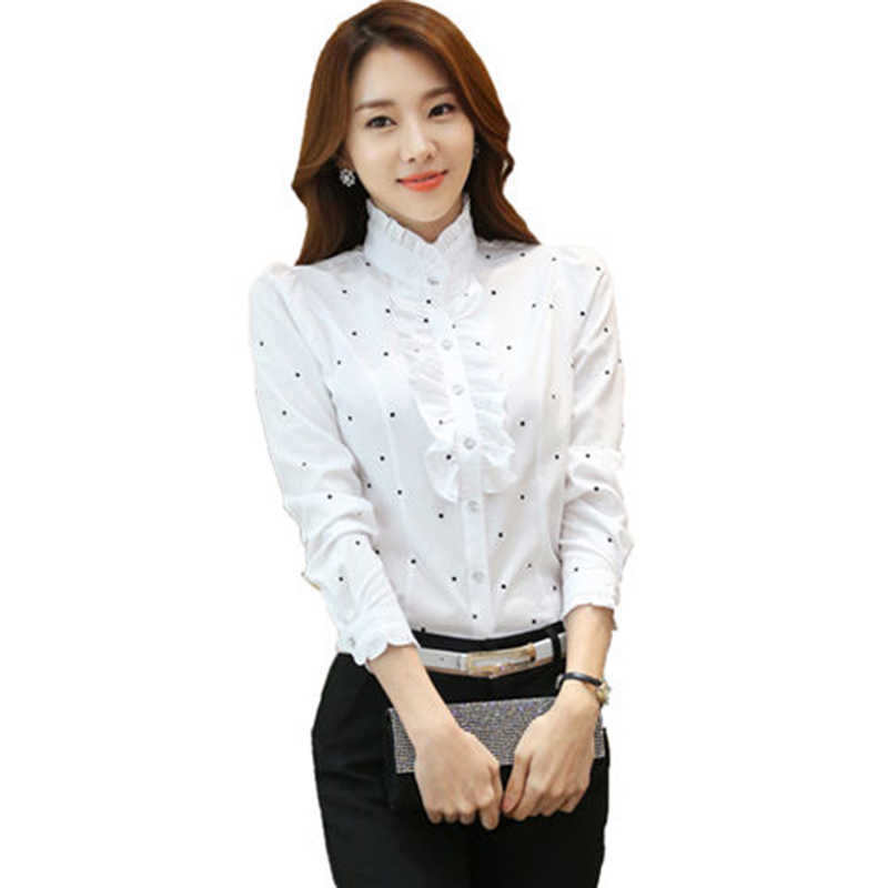 Elegant Ruffles Shirt Women OL Formal Slim Stand Collar Long Sleeve Chiffon Blouse Office Ladies Work Wear Plus Size DF2606 210609, White
Elegant Ruffles Shirt Women OL Formal Slim Stand Collar Long Sleeve Chiffon Blouse Office Ladies Work Wear Plus Size DF2606 210609, White