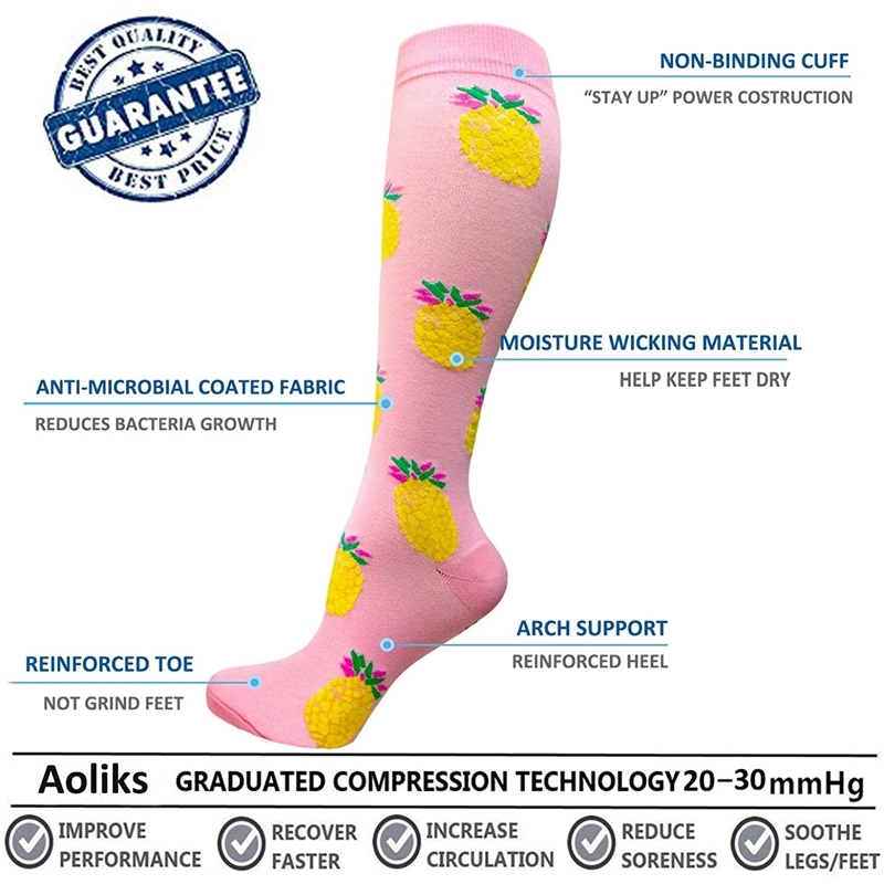 Medias De Compresion Compression Socks Women Men 3 Pairs Knee High Sports Cycling Sock Compression Medias Compresivas 210727