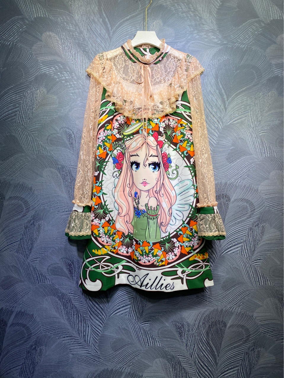 Australia spring high-quality petal collar lace ruffled stitching print dress, Short dress
Australia spring high-quality petal collar lace ruffled stitching print dress, Short dress