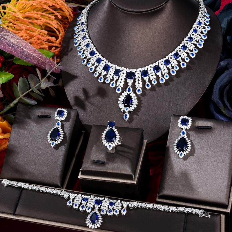 Earrings & Necklace Soramoore African Nigerian Luxury Charm 4PCS Shiny Cubic Zircon Jewelry Sets For Women Wedding Party Set, Silver
Earrings & Necklace Soramoore African Nigerian Luxury Charm 4PCS Shiny Cubic Zircon Jewelry Sets For Women Wedding Party Set, Silver