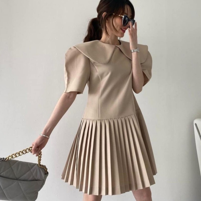 Women Casual Dress Summer Korean Chic Ladies Sweet Doll Collar High Waist Puff Sleeve Stitching Pleated Mini Dress Vestidos 210518, Navy blue
Women Casual Dress Summer Korean Chic Ladies Sweet Doll Collar High Waist Puff Sleeve Stitching Pleated Mini Dress Vestidos 210518, Navy blue