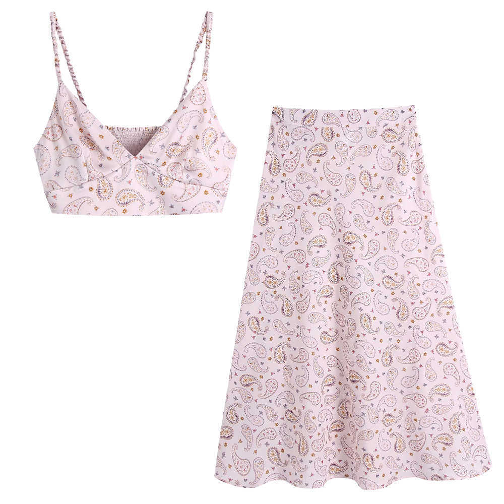 Women Two piece set Camisole Crop Top & Midi Skirt Casual Chic lady Summer Women Outfit Dress Sets ensemble femme 210709
Women Two piece set Camisole Crop Top & Midi Skirt Casual Chic lady Summer Women Outfit Dress Sets ensemble femme 210709