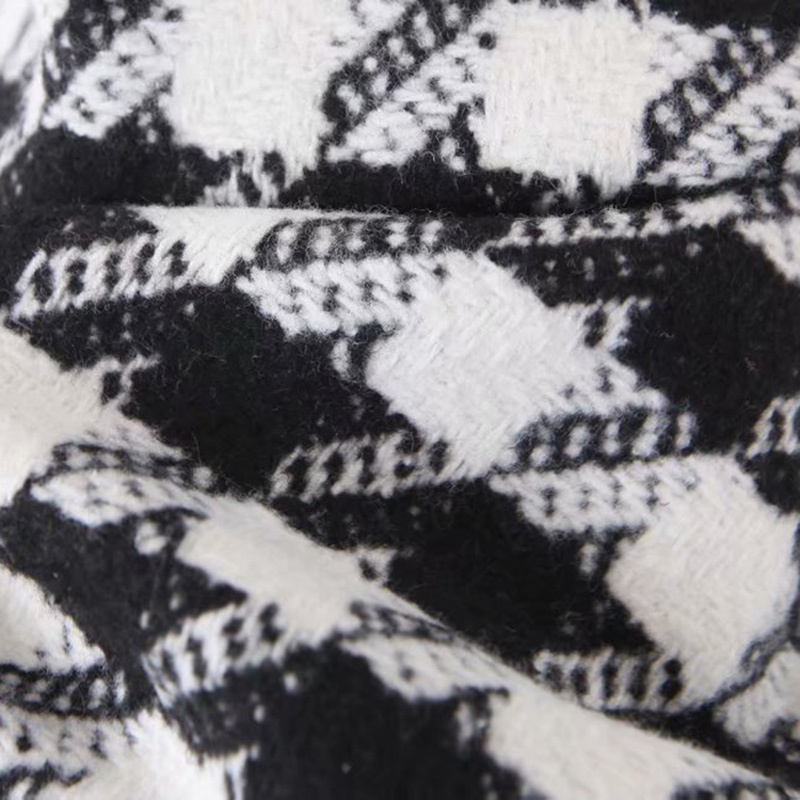 Stylish Office Wear Houndstooth Straight Pants Women Fashion High Waist Zipper Fly Pocket Ladies Ankle Trousers 210420