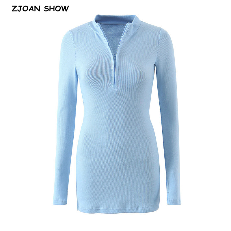Spring Women Knitting Striped Line Zipper Collar Mini Short Sweater Dress Vintage Pullover Package Hips Long sleeve Dresses 210429