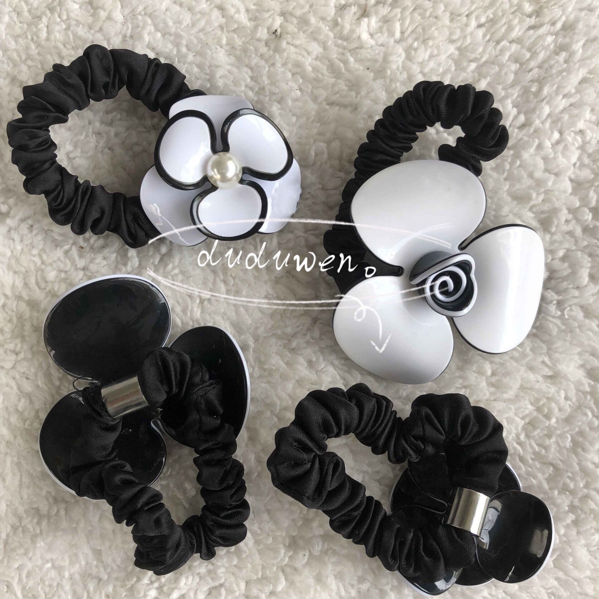 Classic Camellia Hair rope fashion Accessories C collection item Acrylic flower Hairtie including V paper card