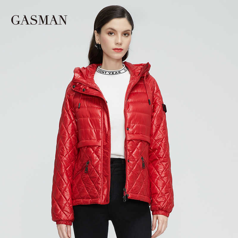 GASMAN Women's spring jacket fashion casual Short parka Thin Cotton hooded Coat women ladies jackets Warm outwear 21159 210819
