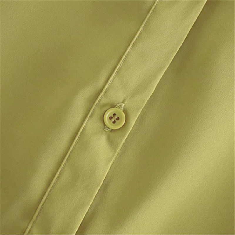 Solid Satin Silk Women Shirt Dress Elegant Ladies Turn Down Bandage Casual Loose Female Soft Yellow Midi es 210515