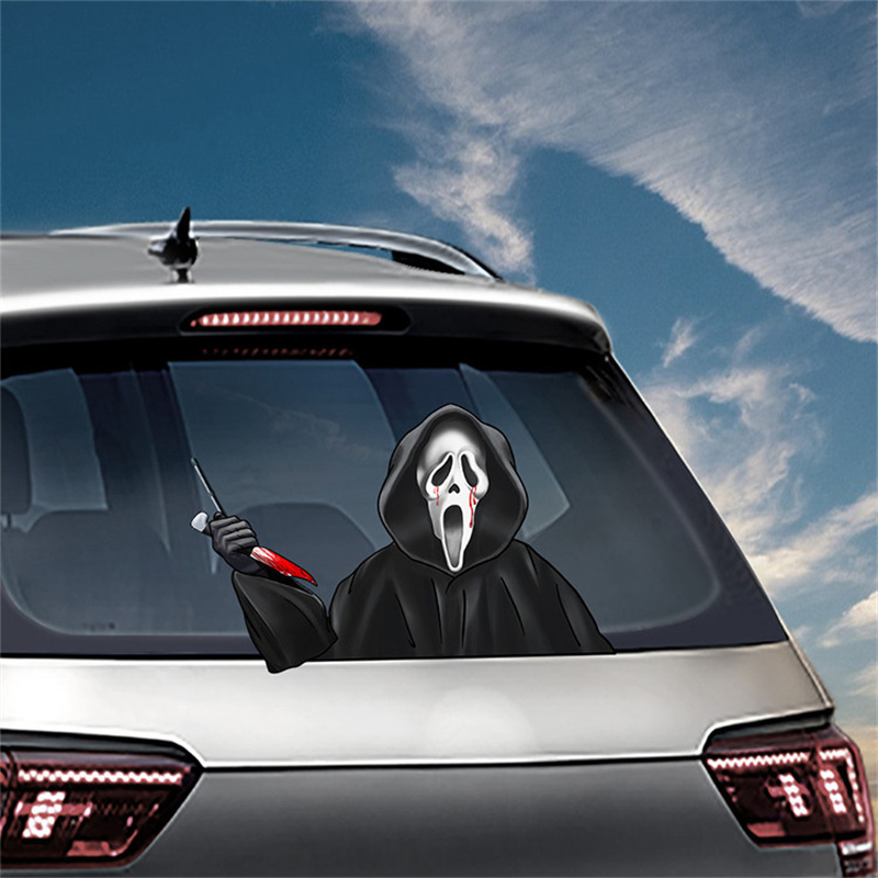 Universal Car Horrible Killer Series Stickers Nail Head Mask killers Electric Saw Sticker Graffiti Decals For Rear Windshield Wiper Vehicle Decoration
