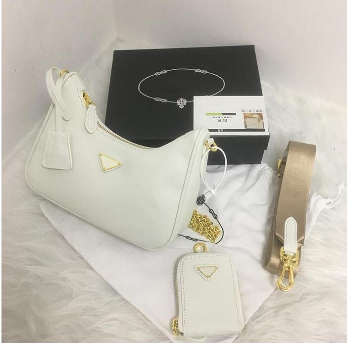 high quality nylon White Handbags women luxurys brand crossbody bag Hobo purses Baguette package triad bags come no box, Cream
high quality nylon White Handbags women luxurys brand crossbody bag Hobo purses Baguette package triad bags come no box, Cream