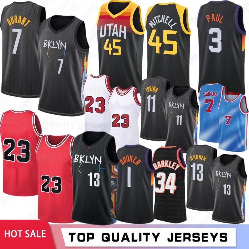 7 Kyrie 11 Kevin NCAA Irving Men Basketball Jerseys 13 Harden Durant Pippen Rodman 30 Curry 1 Booker 45 Wiseman Mitchell 3 Paul Stockton Barkley S-XXL, Lanwang