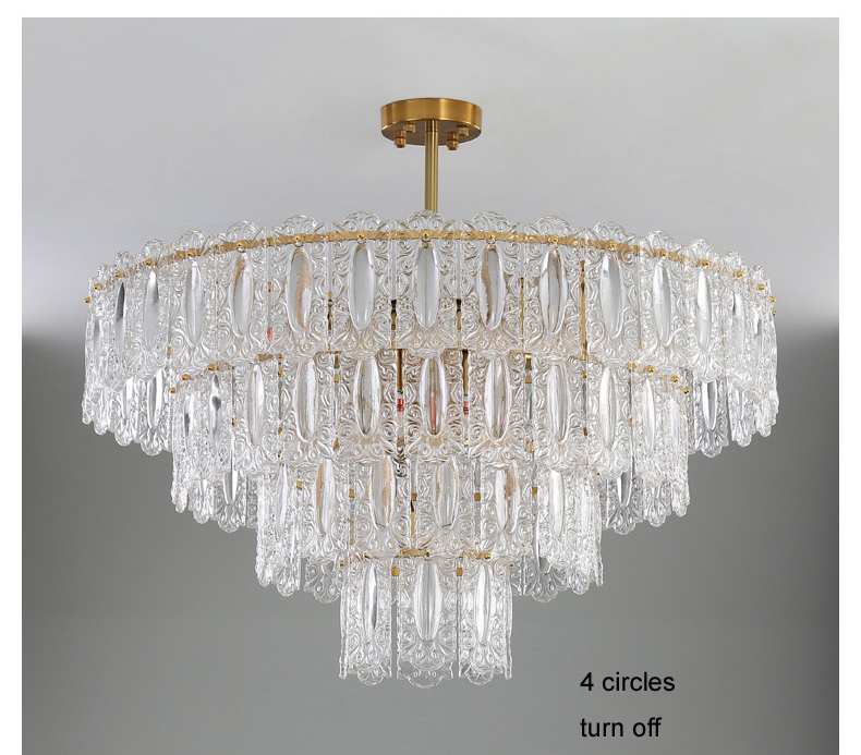 American Modern Glass Ceiling Lights Fixture LED Light European Romantic Crystal Hanging Lamp Luxury Bed Lvining Dining Room Home Indoor Lighting