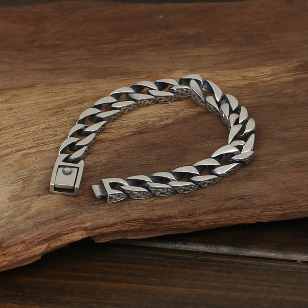 925 Sterling silver link chain bracelets 5mm American European antique handmade vintage designer luxury jewelry accessories gifts