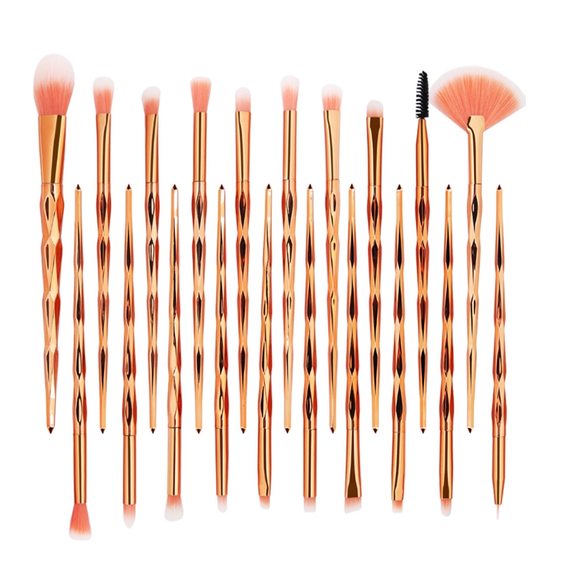 Makeup Brushes Set 20pcs Diamond Fan Powder Foundation Brush Blending Eyeshadow Lip Cosmetic Eye Make Up tool kit