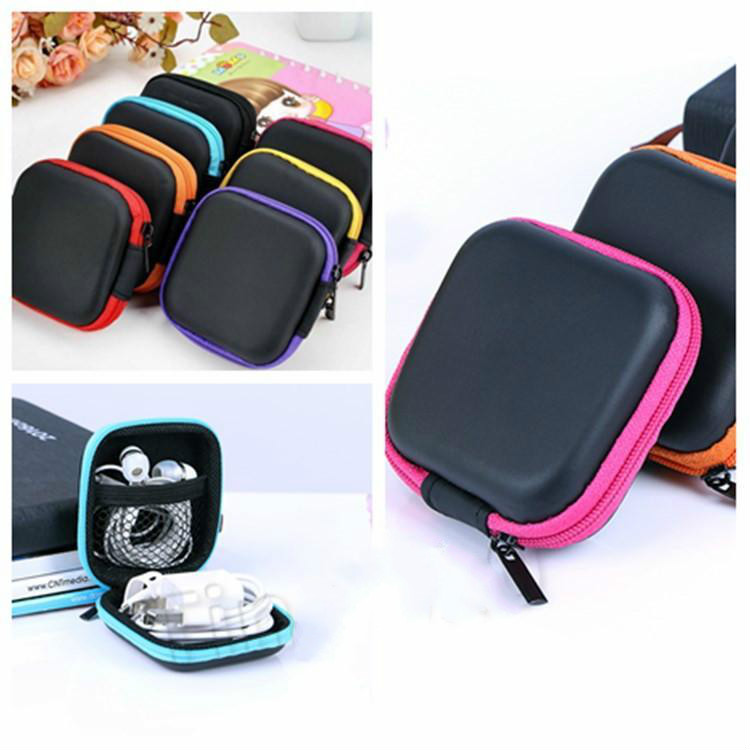 Storage Boxes Headphone Case Pu Leather Earbuds Pouch Mini Zipper Earphone Box Protective Usb Cable Organizer Fidget Spinner Stor 0620
