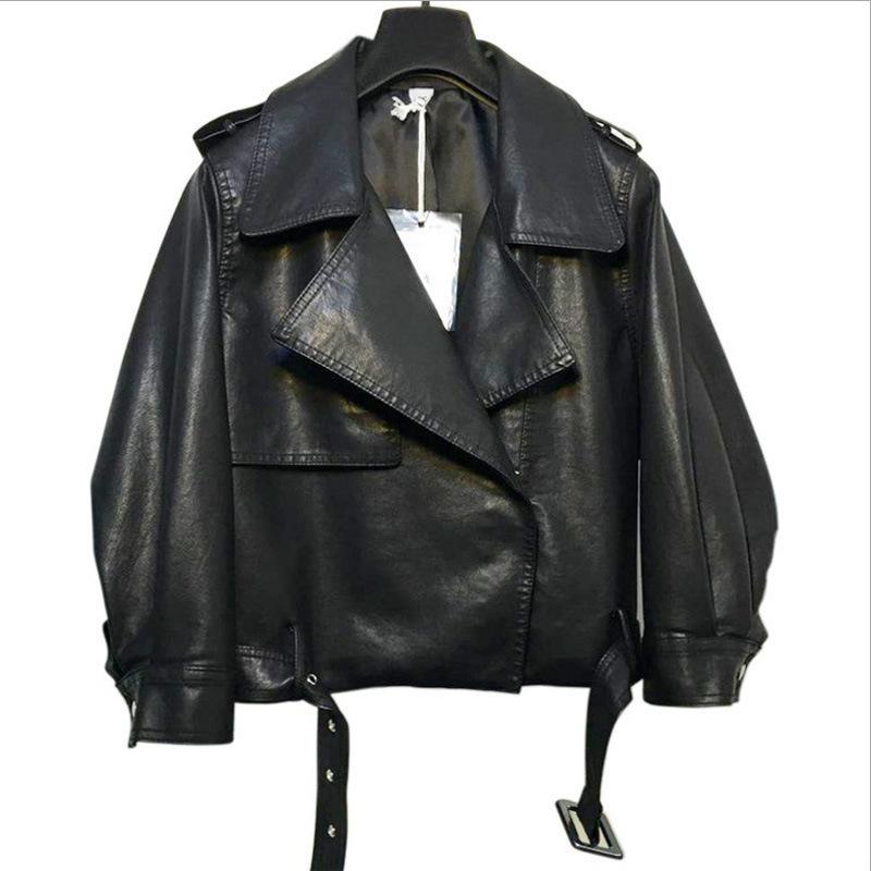 Women's Leather & Faux Fashion Sexy Loose PU Jacket 2021 Spring Autumn Korean Version Lantern Sleeve Short Women Coats, Black
Women's Leather & Faux Fashion Sexy Loose PU Jacket 2021 Spring Autumn Korean Version Lantern Sleeve Short Women Coats, Black